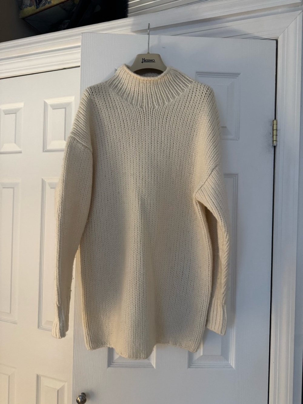 Babaton Cream Rib-Knit Mock Neck Sweater - Unbranded